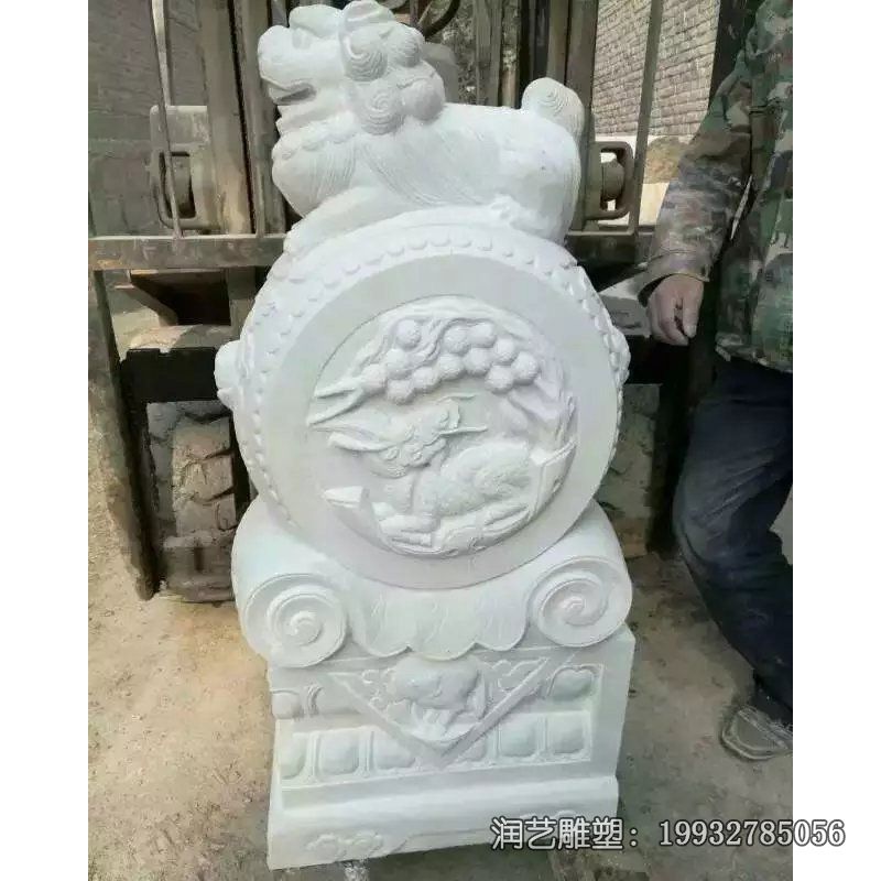 城市汉白玉抱鼓石景观石雕 城市汉白玉抱鼓石景观石雕