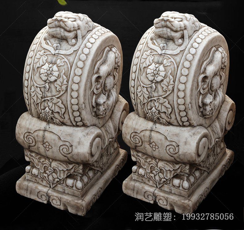 游乐场旺财门墩石雕 游乐场旺财门墩石雕