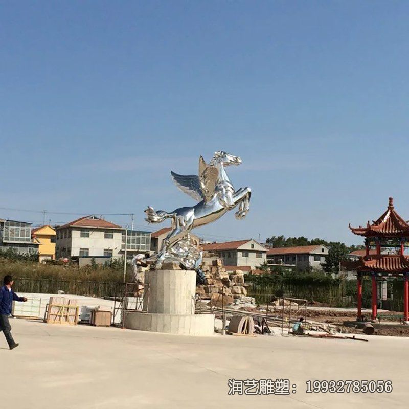 商场不锈钢奔马雕塑 商场不锈钢奔马雕塑
