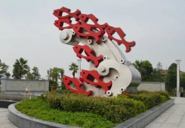 草坪不锈钢抽象鱼雕塑