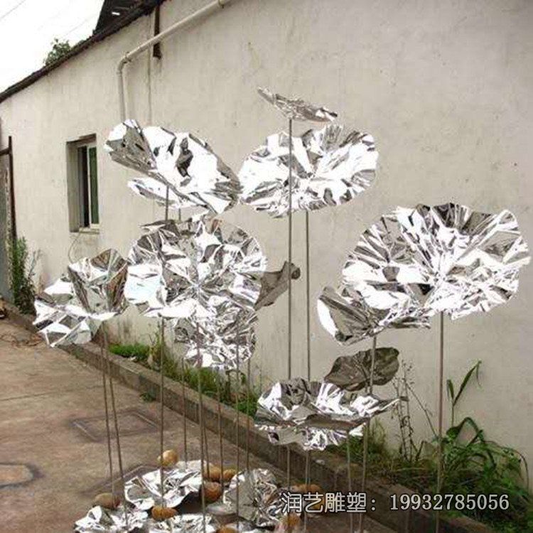 企业不锈钢荷叶景观雕塑 企业不锈钢荷叶景观雕塑