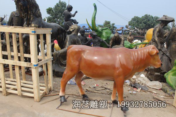 医院玻璃钢黄牛雕塑 医院玻璃钢黄牛雕塑