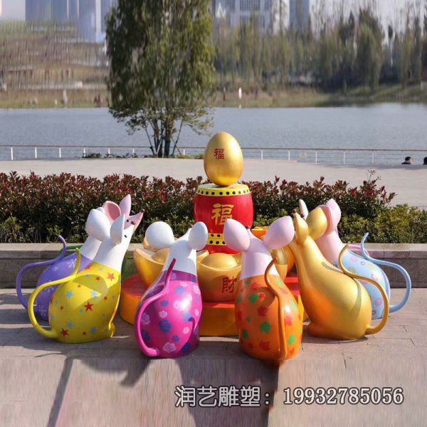 城市玻璃钢老鼠动物雕塑 城市玻璃钢老鼠动物雕塑