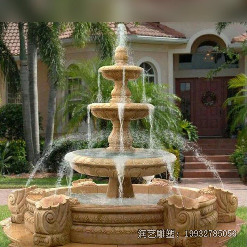 草坪水盆喷泉石雕 草坪水盆喷泉石雕