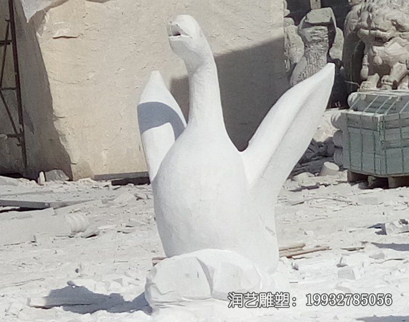 医院展翅天鹅石雕 医院展翅天鹅石雕