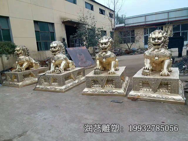 公园门口狮子动物铜雕 公园门口狮子动物铜雕