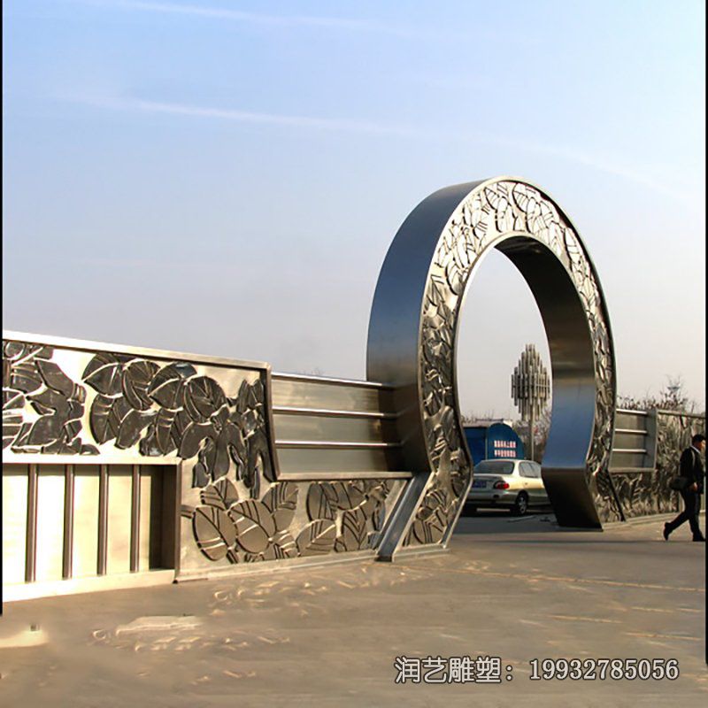 学校不锈钢拱门景观雕塑 学校不锈钢拱门景观雕塑