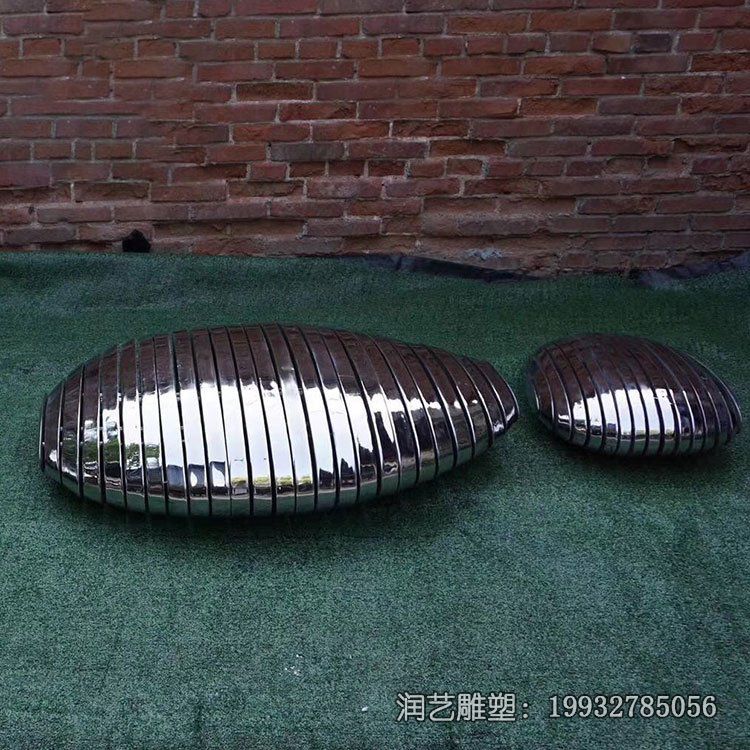 景区不锈钢鹅卵石景观雕塑 景区不锈钢鹅卵石景观雕塑