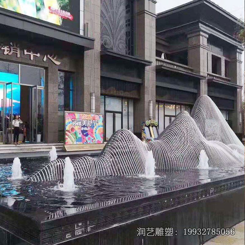 城市不锈钢假山景观雕塑 城市不锈钢假山景观雕塑