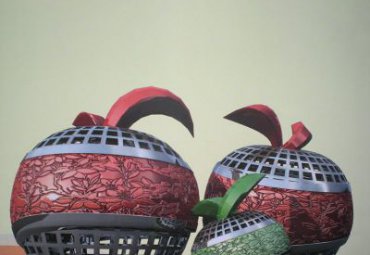 广场不锈钢苹果景观雕塑