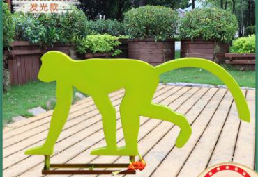 城市不锈钢猴子动物雕塑