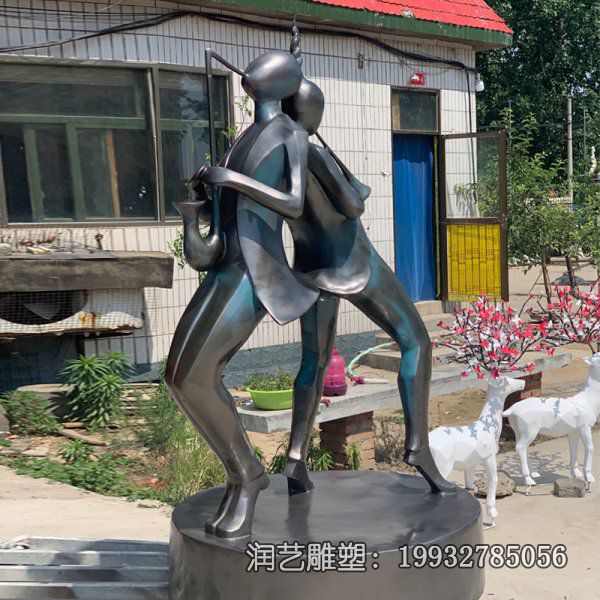 城市玻璃钢抽象音乐人雕塑 城市玻璃钢抽象音乐人雕塑