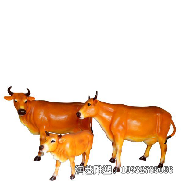 游乐场玻璃钢牛动物雕塑 游乐场玻璃钢牛动物雕塑