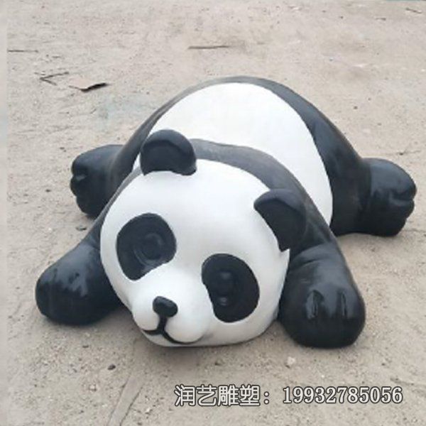 学校玻璃钢熊猫动物雕塑 学校玻璃钢熊猫动物雕塑