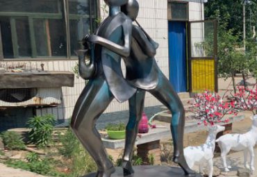 城市玻璃钢抽象音乐人雕塑