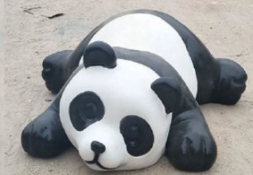 学校玻璃钢熊猫动物雕塑