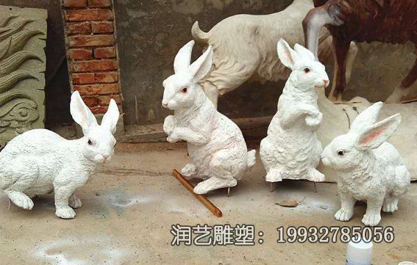 公园玻璃钢兔子动物雕塑 公园玻璃钢兔子动物雕塑