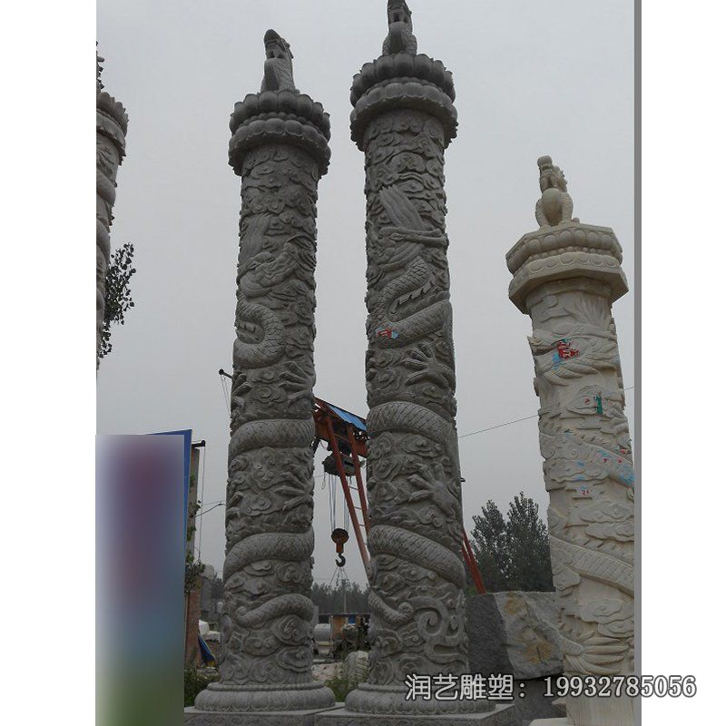 景区大理石盘龙柱景观石雕 景区大理石盘龙柱景观石雕