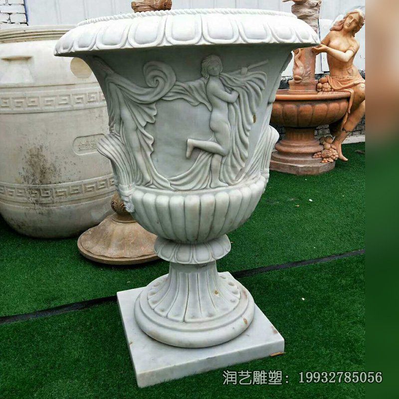 草坪花盆景观石雕 草坪花盆景观石雕