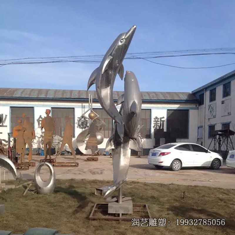 医院不锈钢海豚雕塑 医院不锈钢海豚雕塑