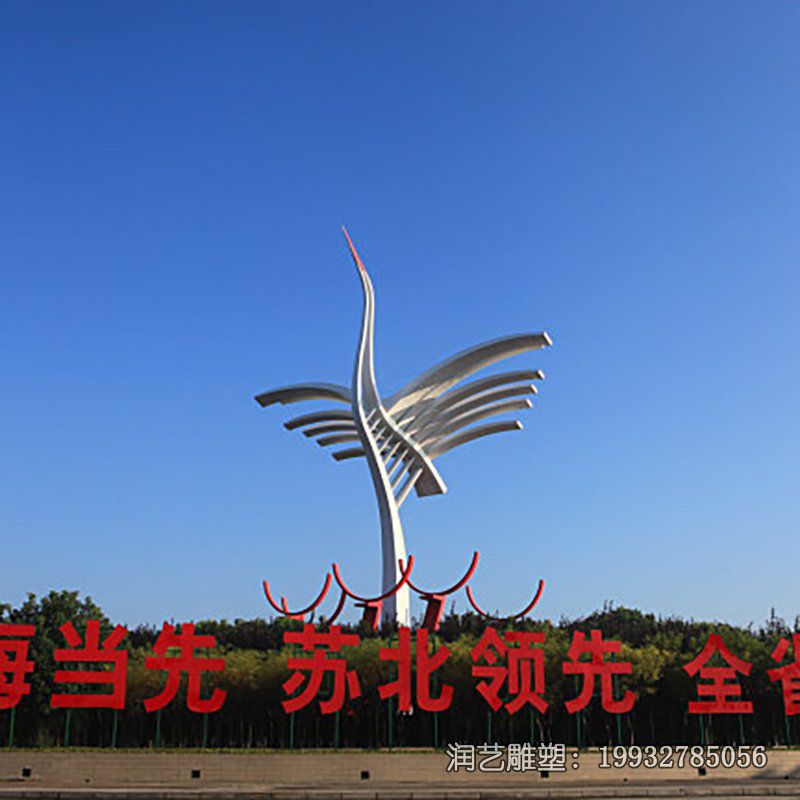 企业不锈钢仙鹤动物雕塑 企业不锈钢仙鹤动物雕塑