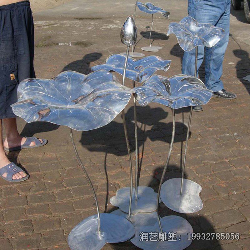 游乐场不锈钢荷叶雕塑 游乐场不锈钢荷叶雕塑