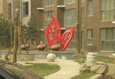 城市不锈钢树叶景观雕塑