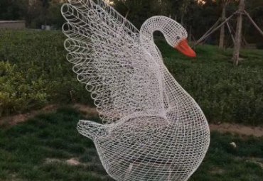 企业不锈钢天鹅动物雕塑