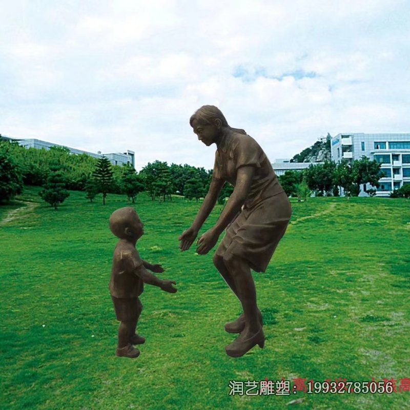 学校母子人物铜雕 学校母子人物铜雕