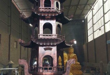 小区多层香炉景观铜雕