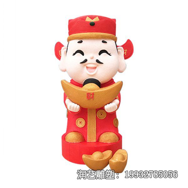 酒店玻璃钢财神卡通雕塑 酒店玻璃钢财神卡通雕塑