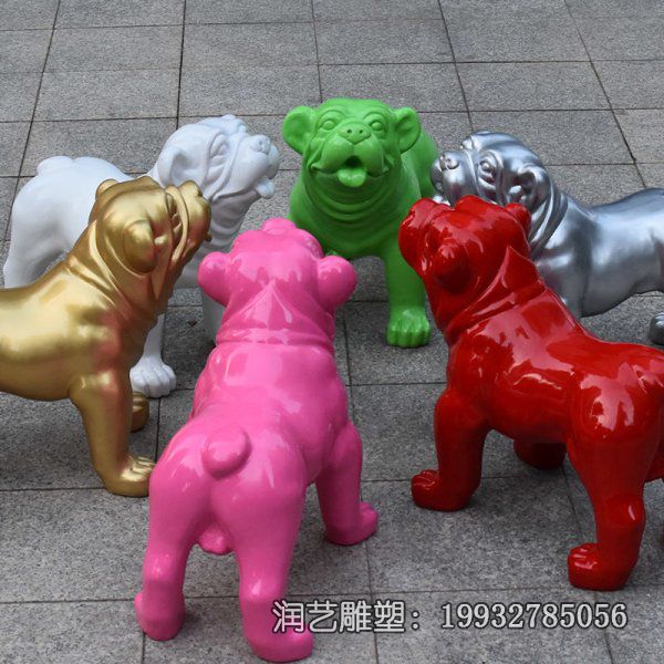 商业街玻璃钢狗动物雕塑 商业街玻璃钢狗动物雕塑