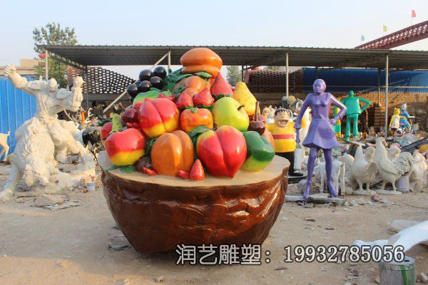 医院玻璃钢果篮雕塑 医院玻璃钢果篮雕塑