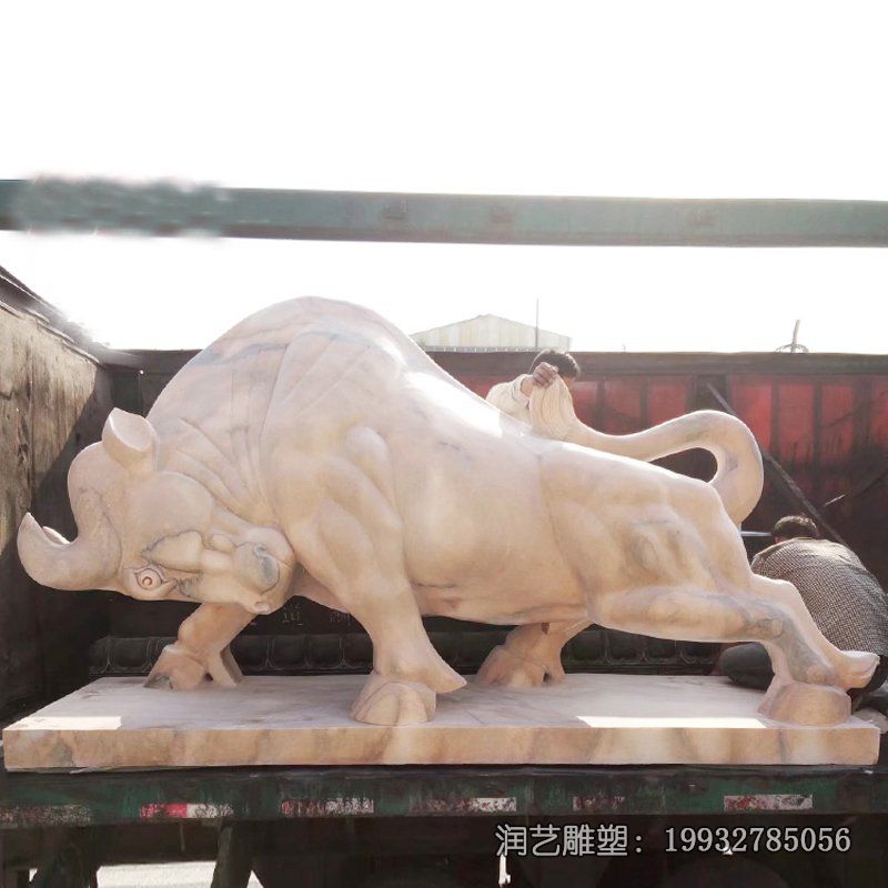 企业大理石牛动物石雕 企业大理石牛动物石雕