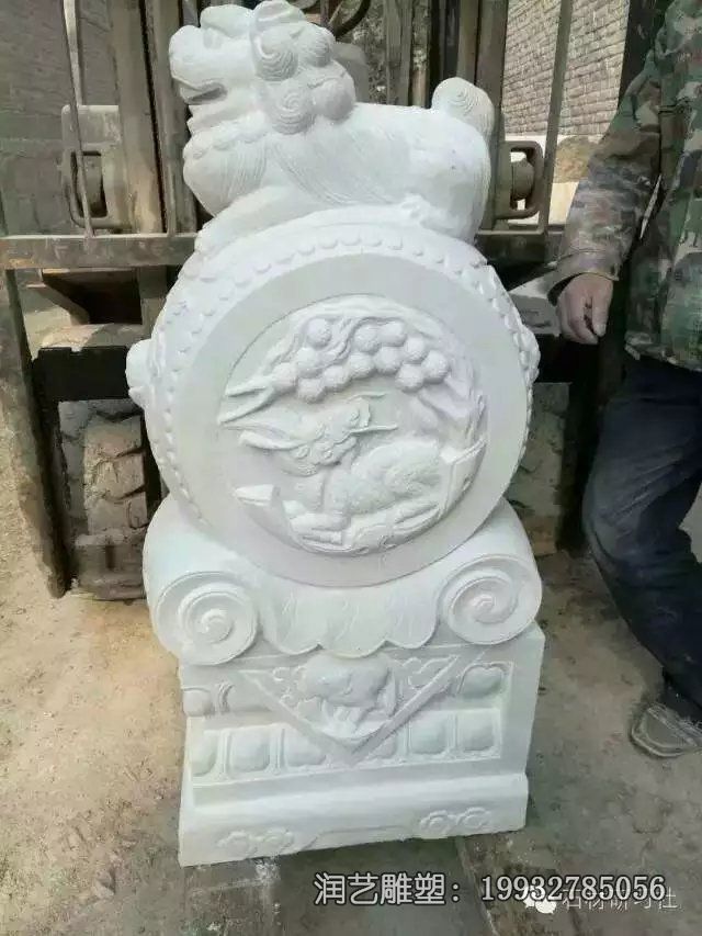 景区汉白玉门墩景观石雕 景区汉白玉门墩景观石雕