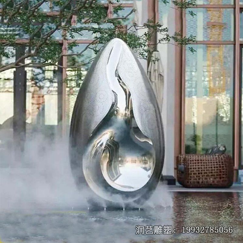 景区不锈钢水滴景观雕塑 景区不锈钢水滴景观雕塑