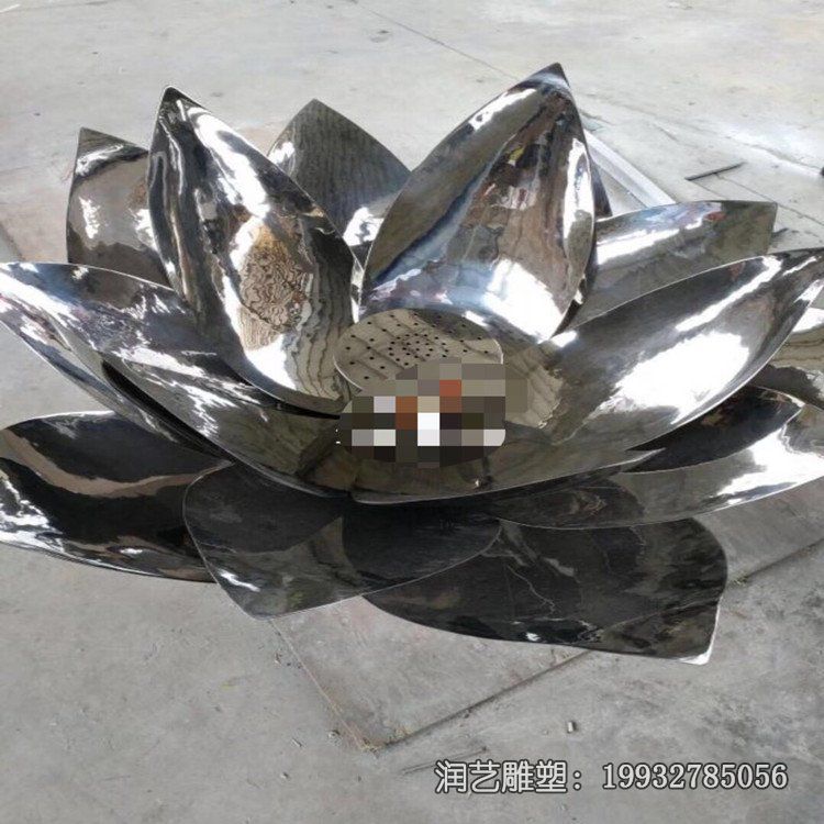 商业街不锈钢荷花雕塑 商业街不锈钢荷花雕塑