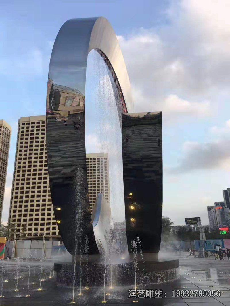 小区不锈钢圆环景观雕塑 小区不锈钢圆环景观雕塑