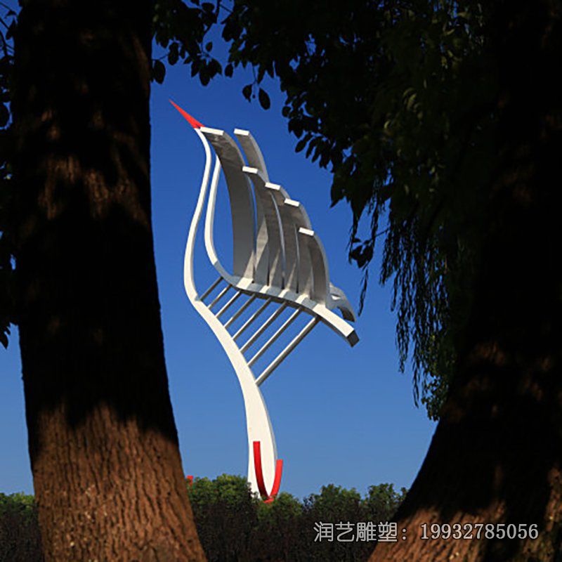 企业不锈钢仙鹤动物雕塑 企业不锈钢仙鹤动物雕塑