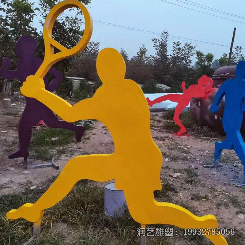商业街不锈钢抽象打球雕塑 商业街不锈钢抽象打球雕塑
