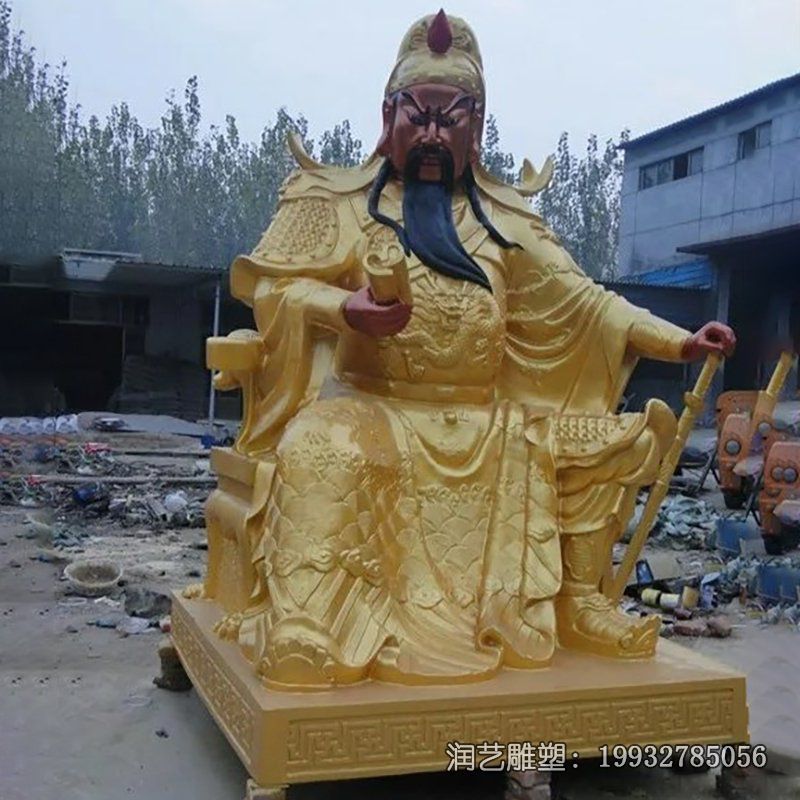 广场坐式关公铜雕 广场坐式关公铜雕