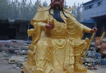 广场坐式关公铜雕