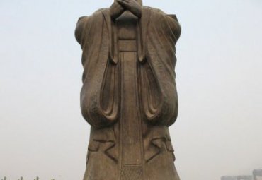 公园孔子名人铜雕