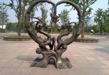 企业抽象龙动物铜雕