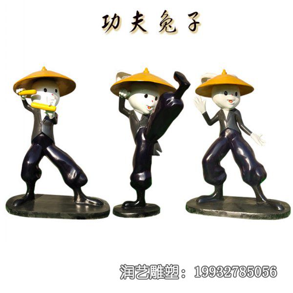 公园玻璃钢兔子卡通雕塑 公园玻璃钢兔子卡通雕塑