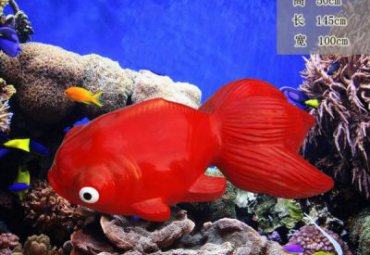 商业街玻璃钢鱼动物雕塑