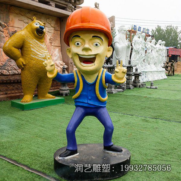 小区玻璃钢熊出没卡通雕塑 小区玻璃钢熊出没卡通雕塑
