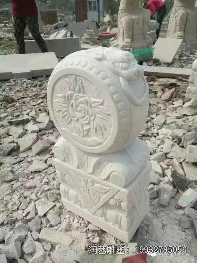 景区门墩景观石雕 景区门墩景观石雕