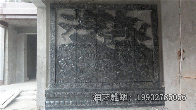 酒店影壁景观石雕 酒店影壁景观石雕