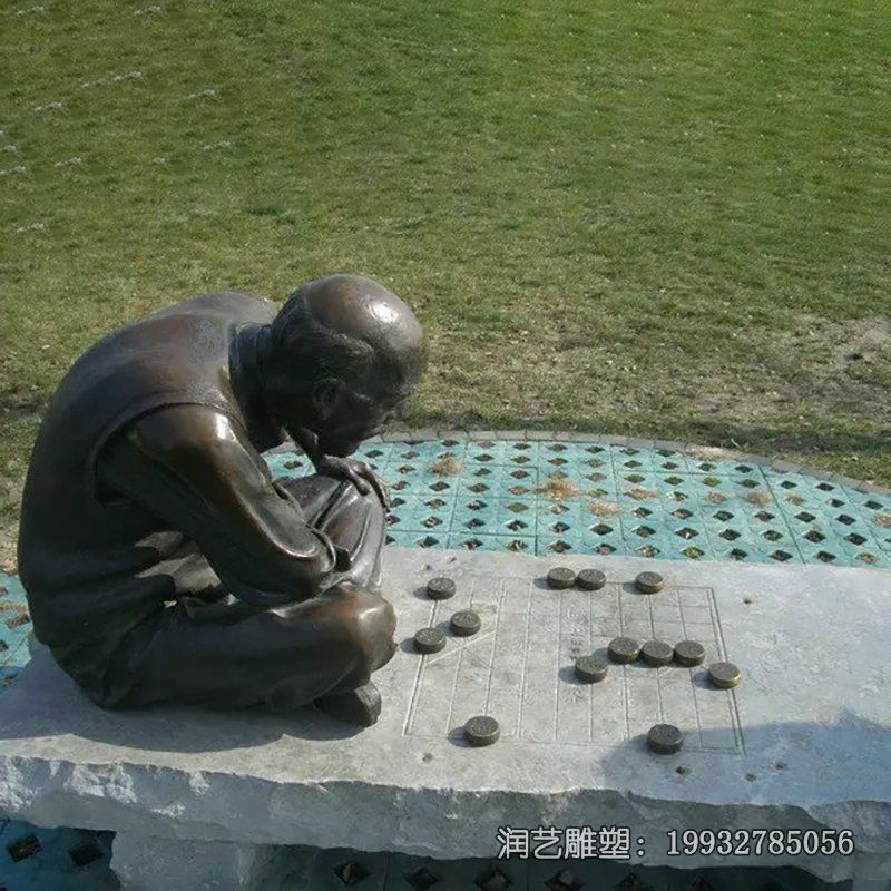 商场下棋人物铜雕 商场下棋人物铜雕